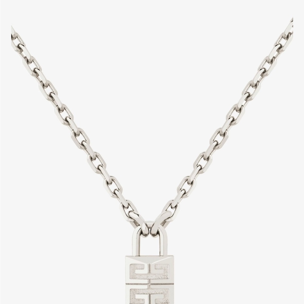 Authentic Givenchy 4g mini lock necklace silver